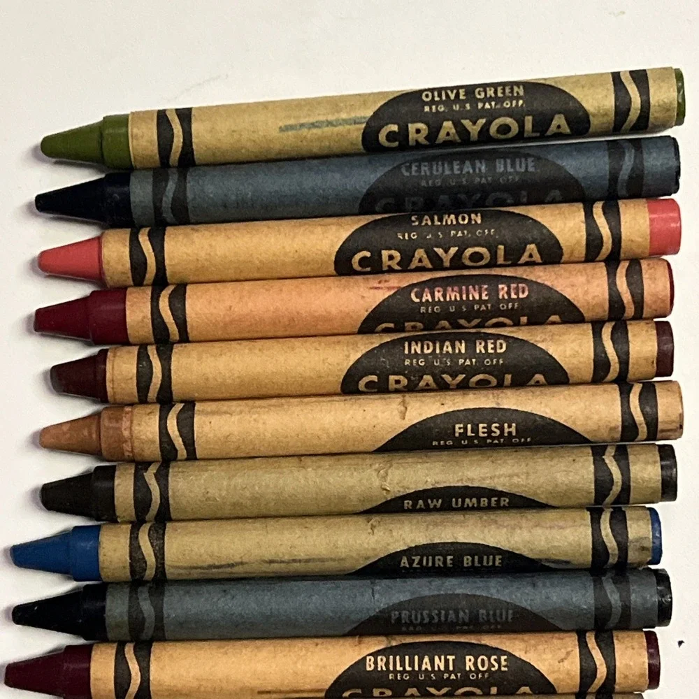 VTG Crayola Rubens No 48 Prewar Box Rare Retired Colors Prussian Blue Flesh Etc